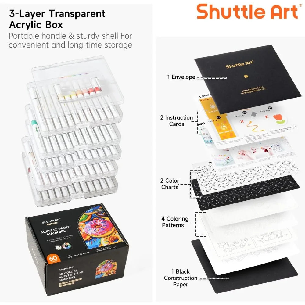 Automatic Ink Control Acrylic Brush Paint Markers Craft