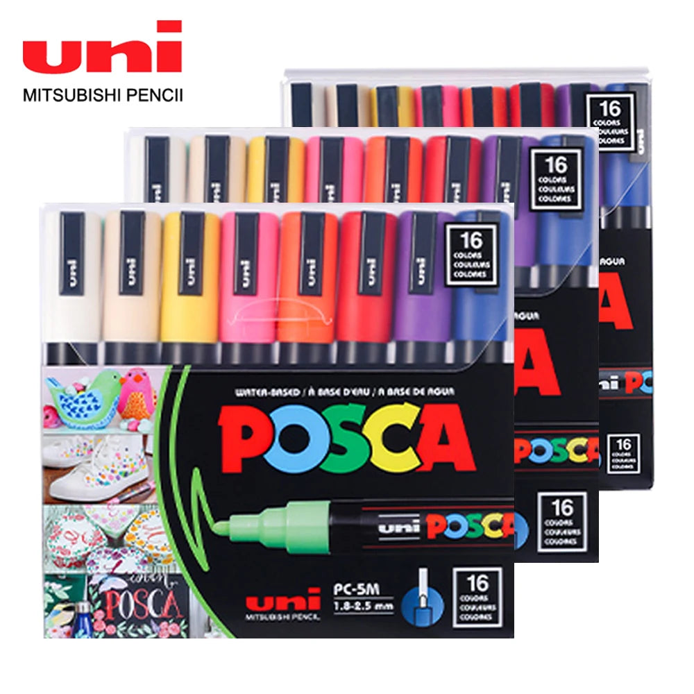 Uni Posca Japan Acrylic Markers Poster Art Set Boxed