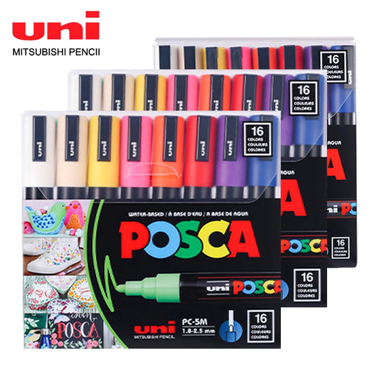 Uni Posca Japan Acrylic Markers Poster Art Set Boxed