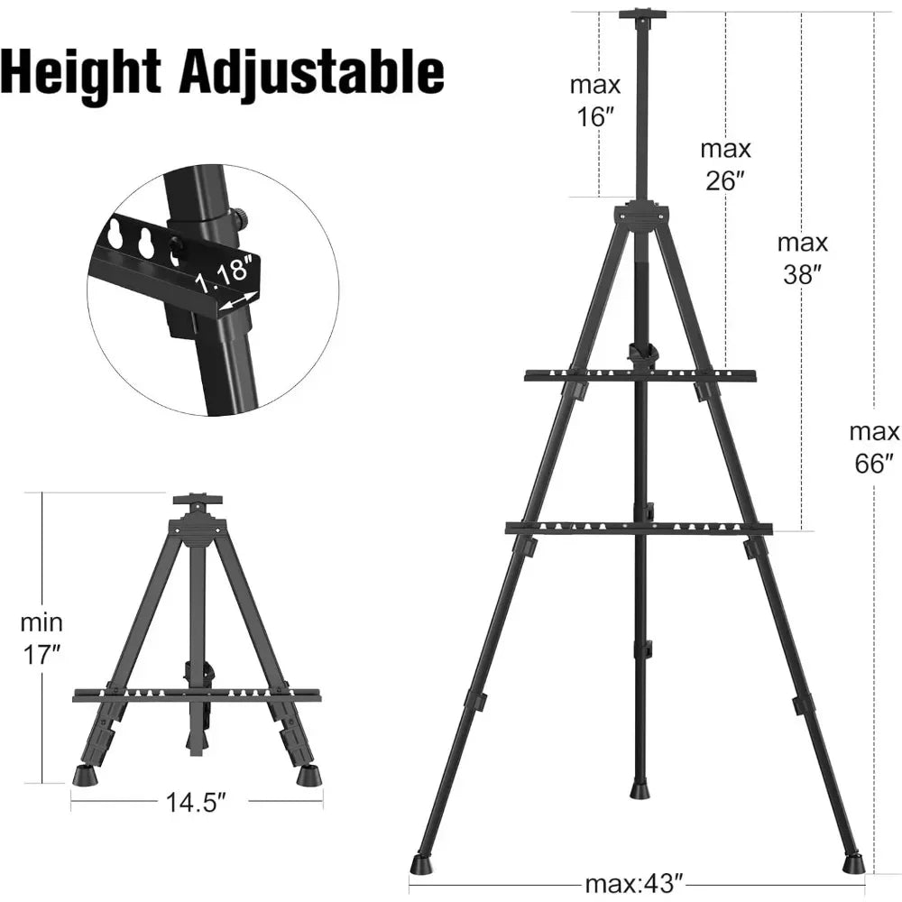 Hign-concerned Adjustable Aluminum Display Tripod Easel