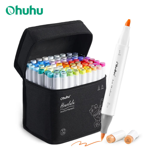 Ohuhu Honolulu Alcohol Refillable Dual Tip Art Markers Set