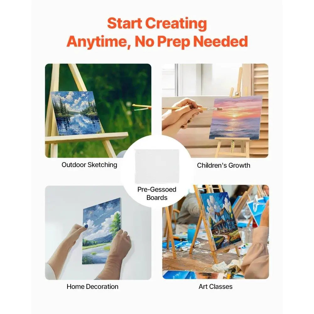 24 Piece Blank Canvas Board Set for Creative Art Projects