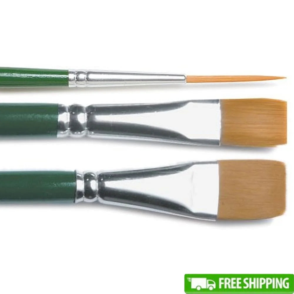 One Stroke Flat Brush Set Three Piece Floral Painting Tools