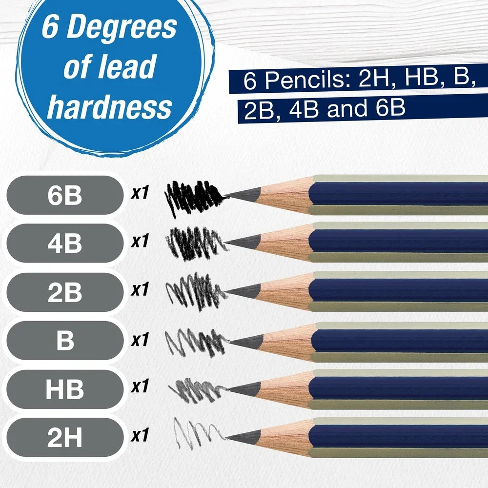 Graphite Sketching Pencil Set For Beginners And Artists