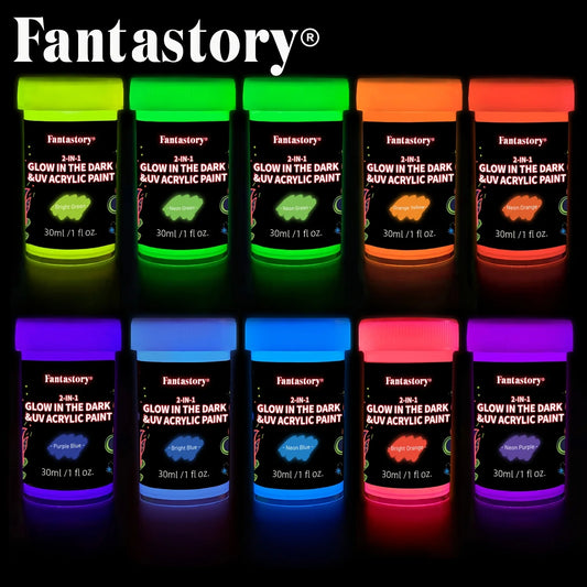 Neon Glow Acrylic Paint Set for Creative Crafts and Art