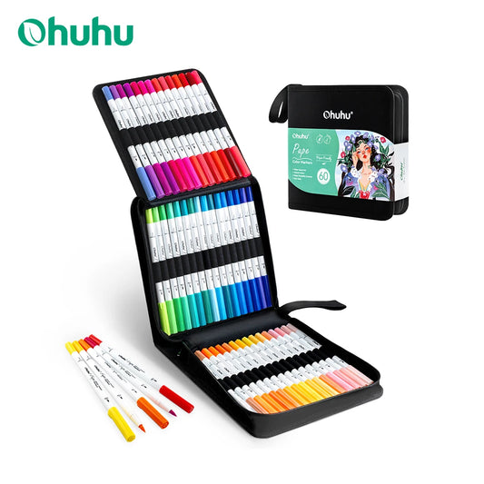Ohuhu Dual Brush And Fineliner Markers Paper Friendly