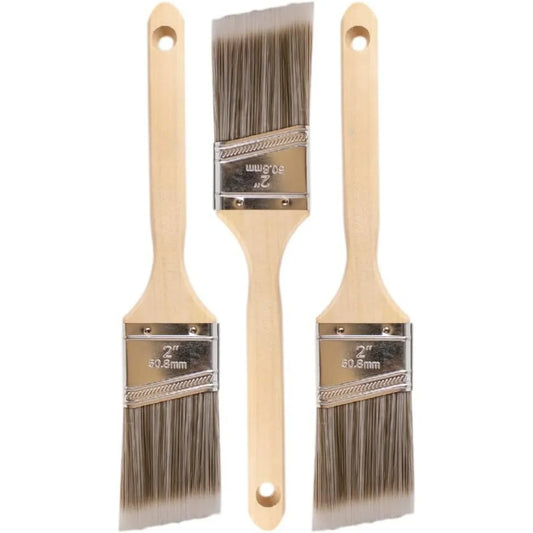 Handle Pro Grade Angle Paint Brushes Set Three Pack
