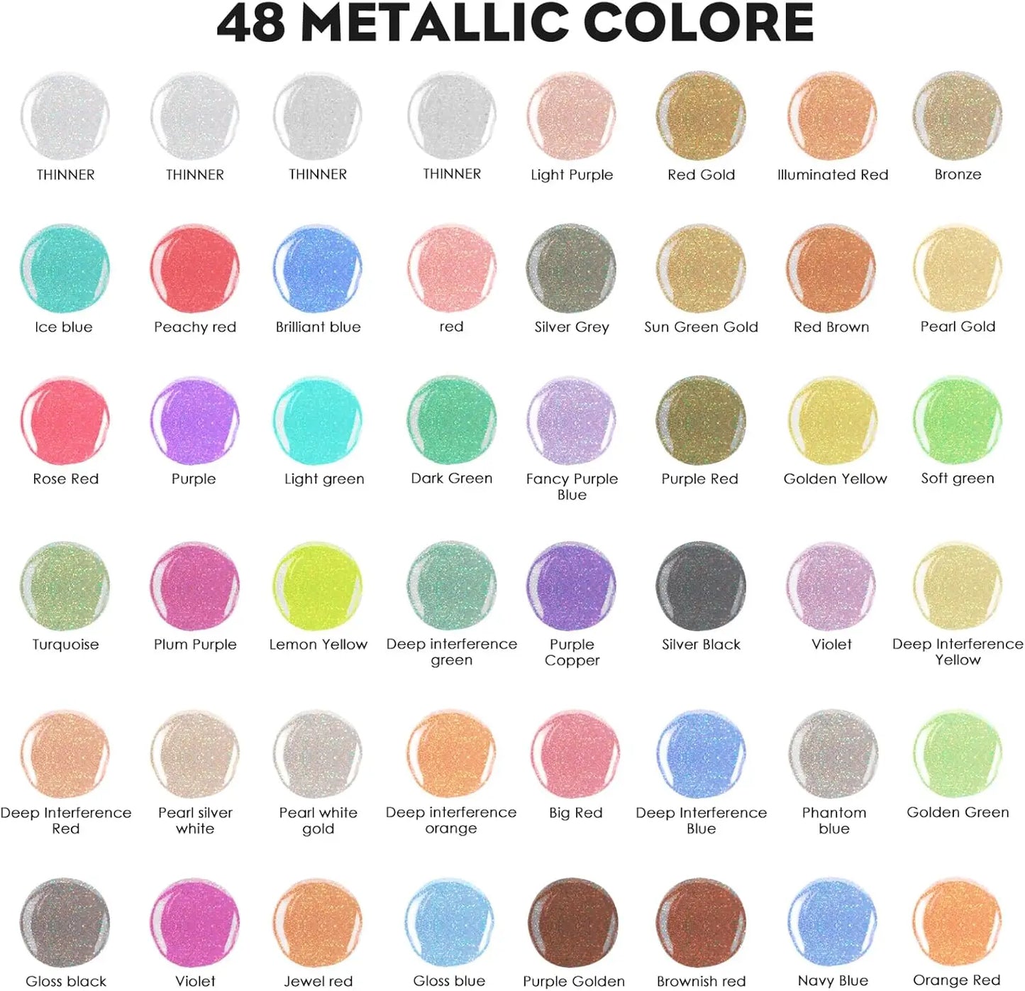 Premium Metallic Acrylic Airbrush Paint Set For Models