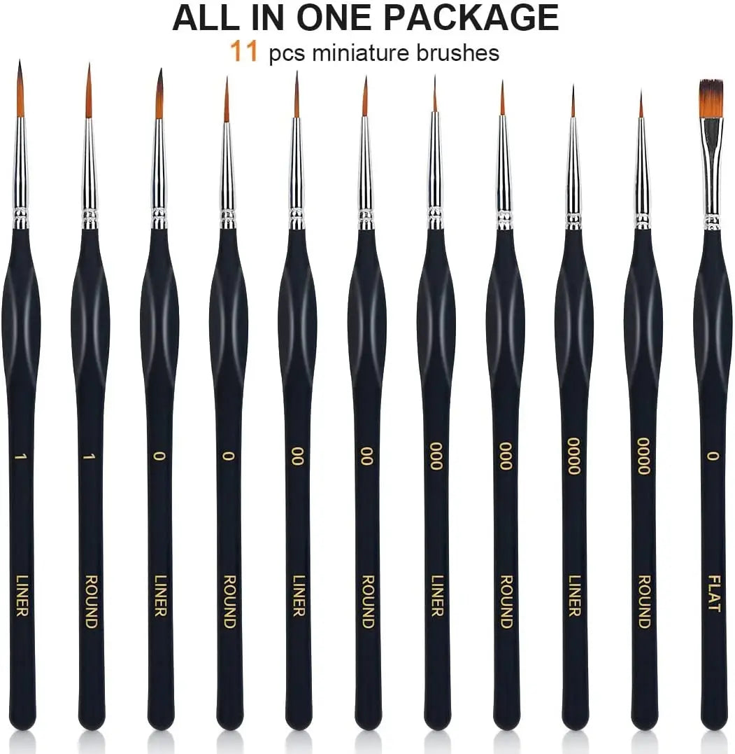 LAPOH Miniature Paint Brushes Set Nylon For Watercolor