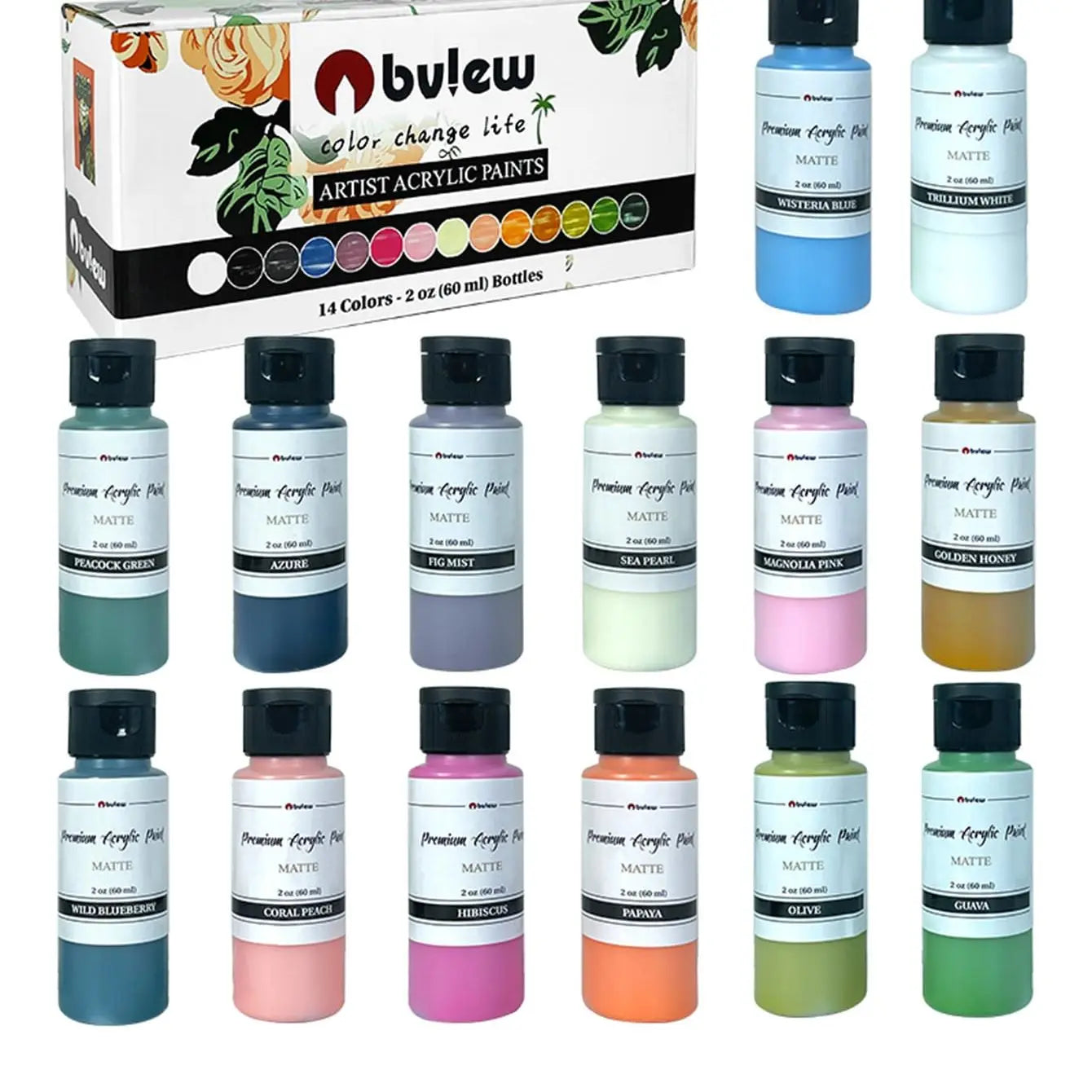 Bview Professional Acrylic Paint Set For Canvas And Crafts