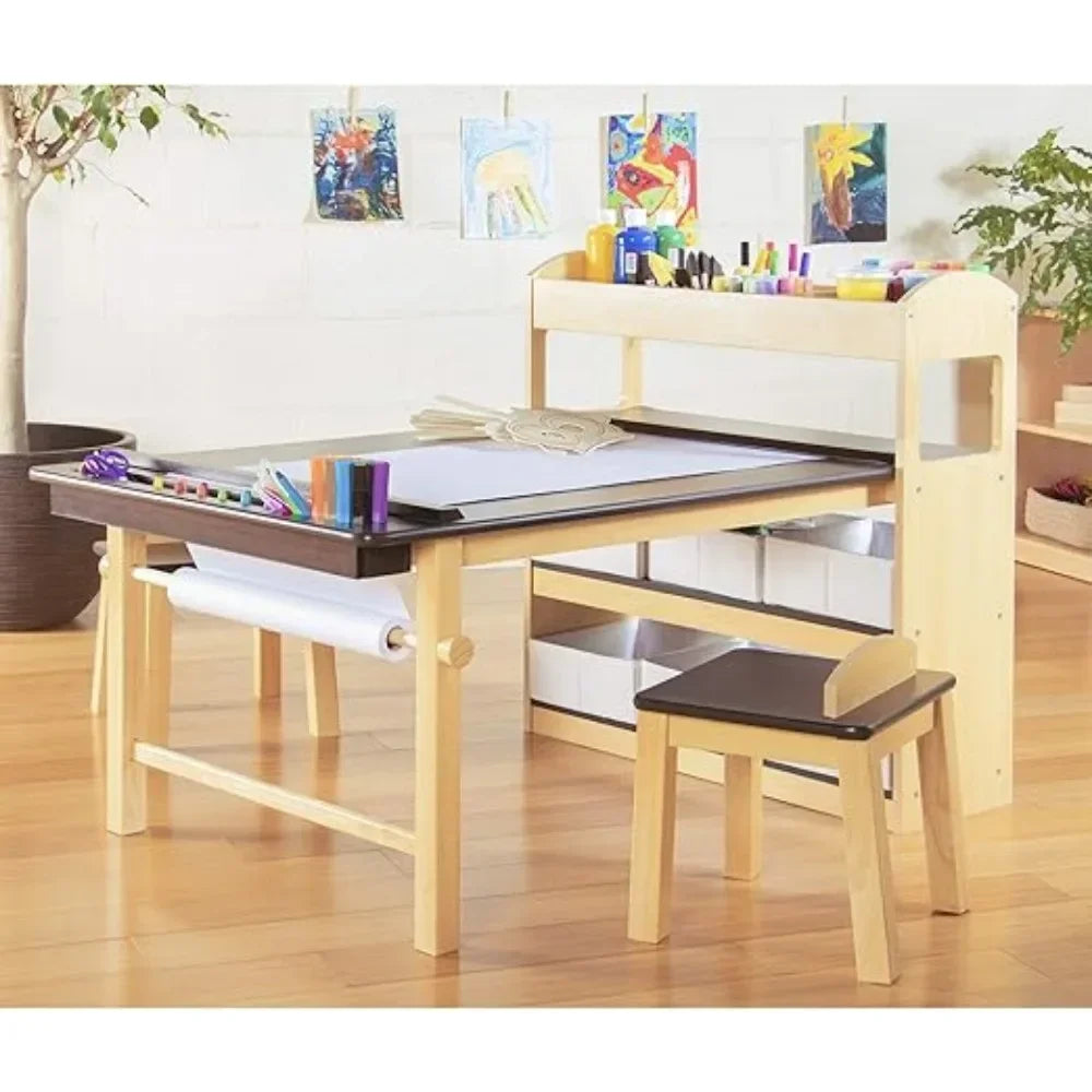 Deluxe Kids Art Center Table With Storage And Paper Roll