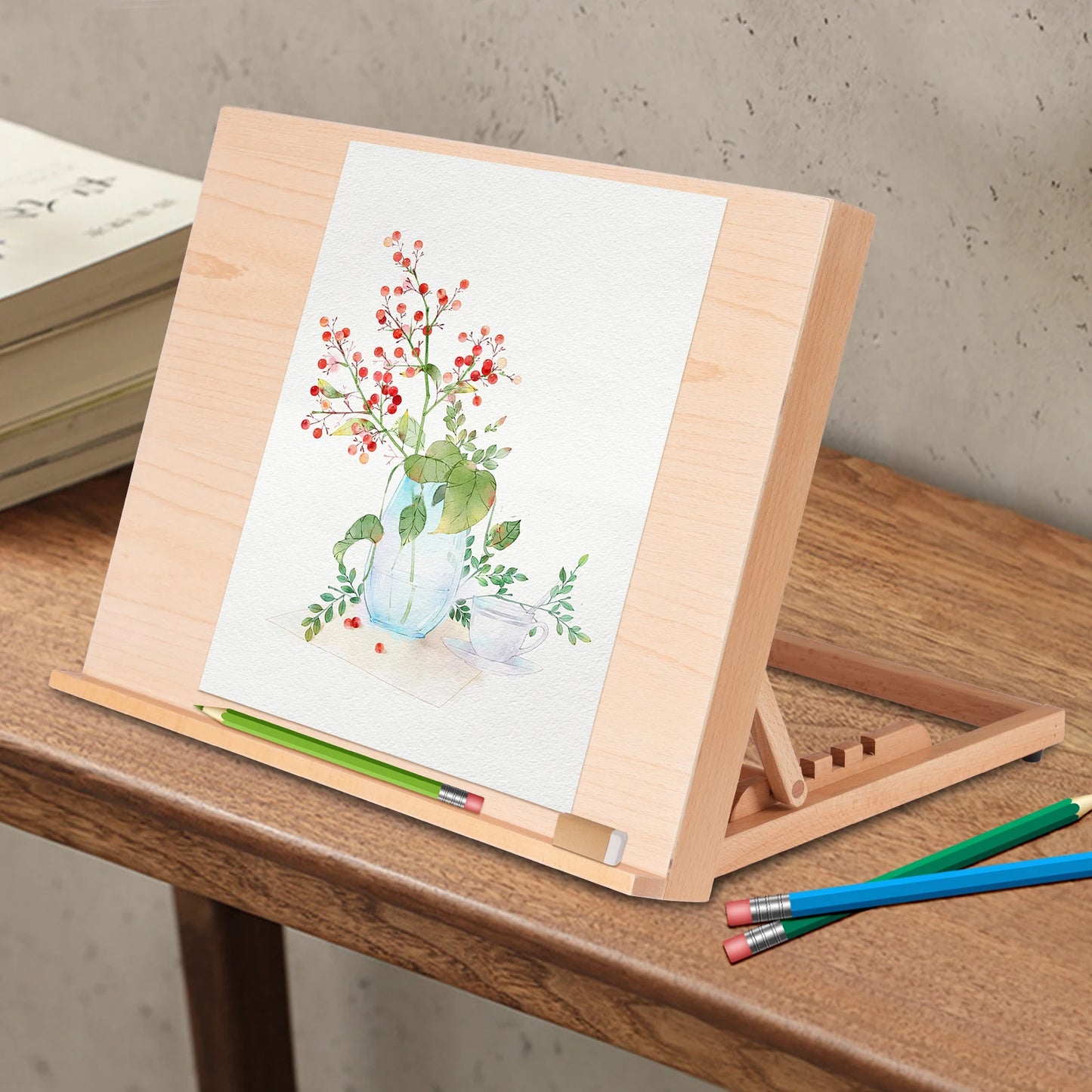 Adjustable Wooden Foldable Art Easel For Studio And Outdoor