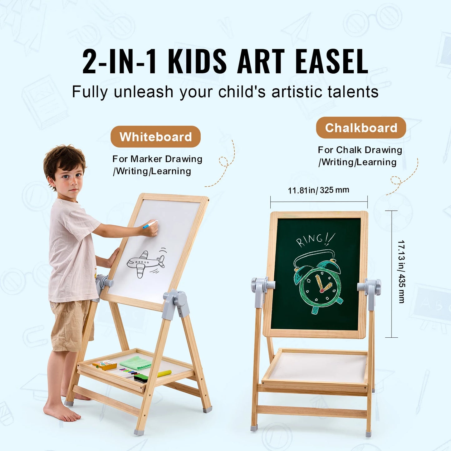 Magnetic Drawing Board Art Easel for Kids Educational Fun