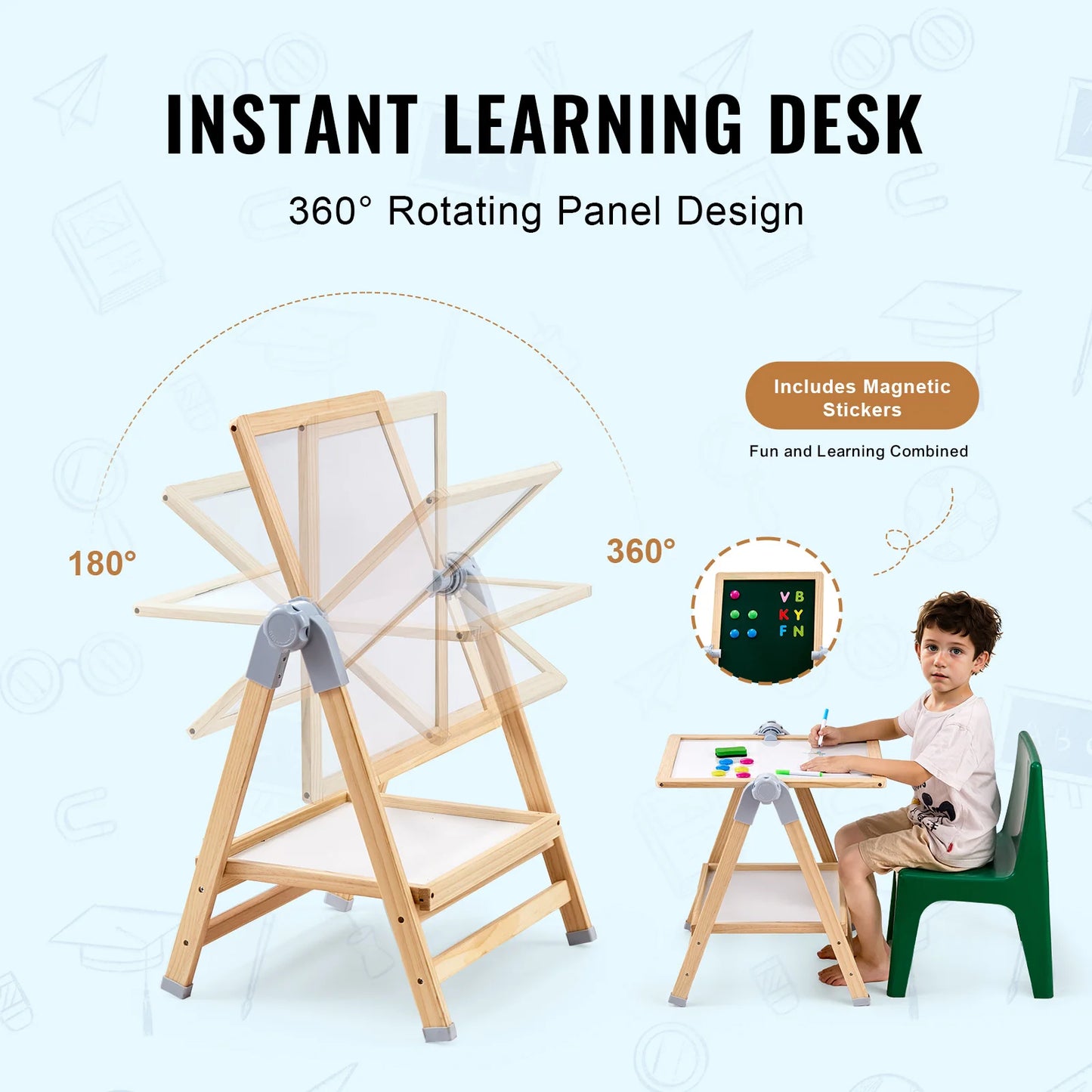 Magnetic Drawing Board Art Easel for Kids Educational Fun