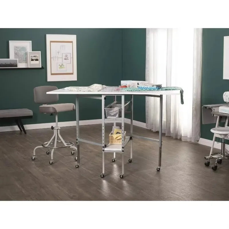 Foldable Hobby Cutting Grid Table With Storage Drawers