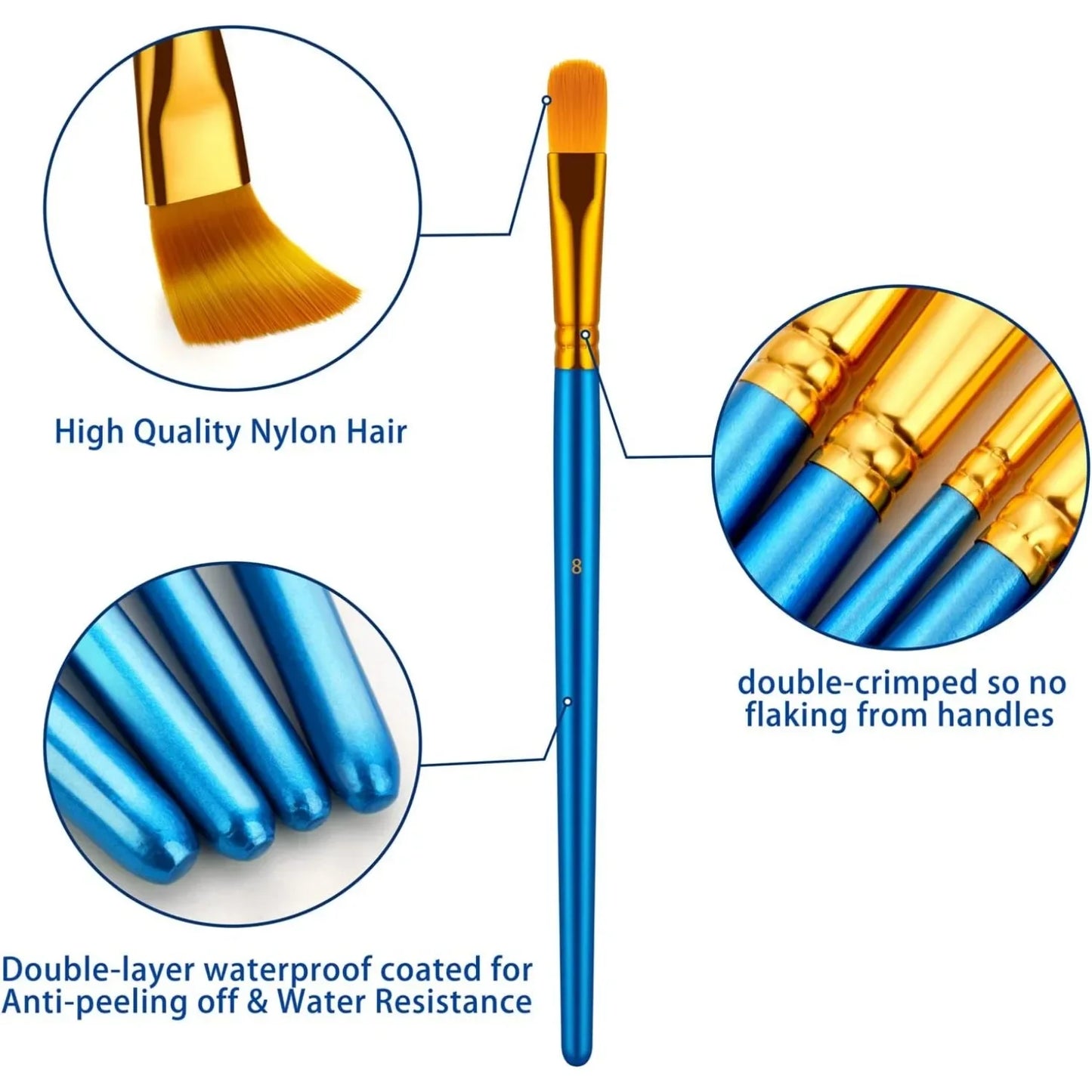 Professional Artist Paint Brush Set Oil Watercolor Acrylic