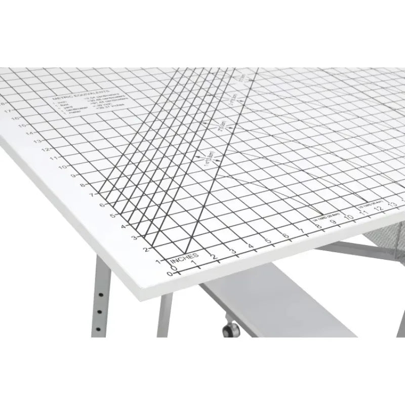 Foldable Hobby Cutting Grid Table With Storage Drawers