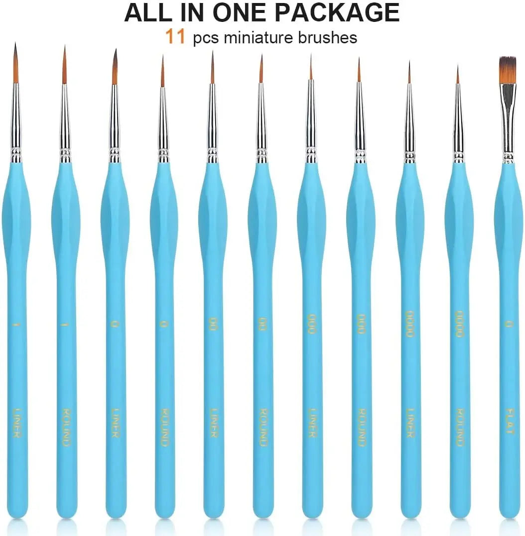 LAPOH Miniature Paint Brushes Set Nylon For Watercolor