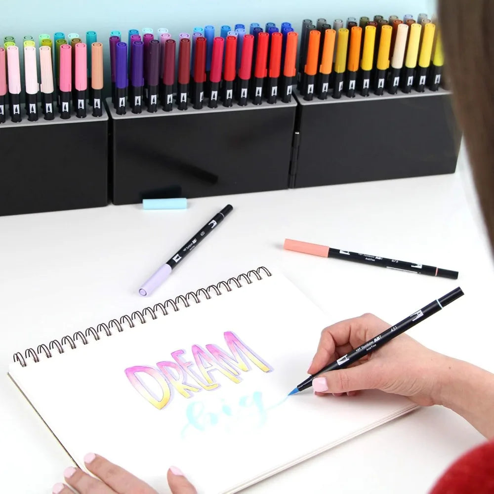 Hign-concerned Dual Brush Pen Markers 108 Color Set Case