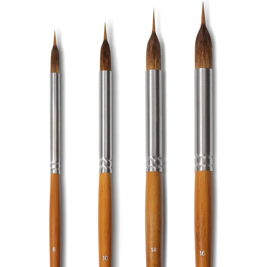 Handle Watercolor Brushes Set Needle Point Synthetic