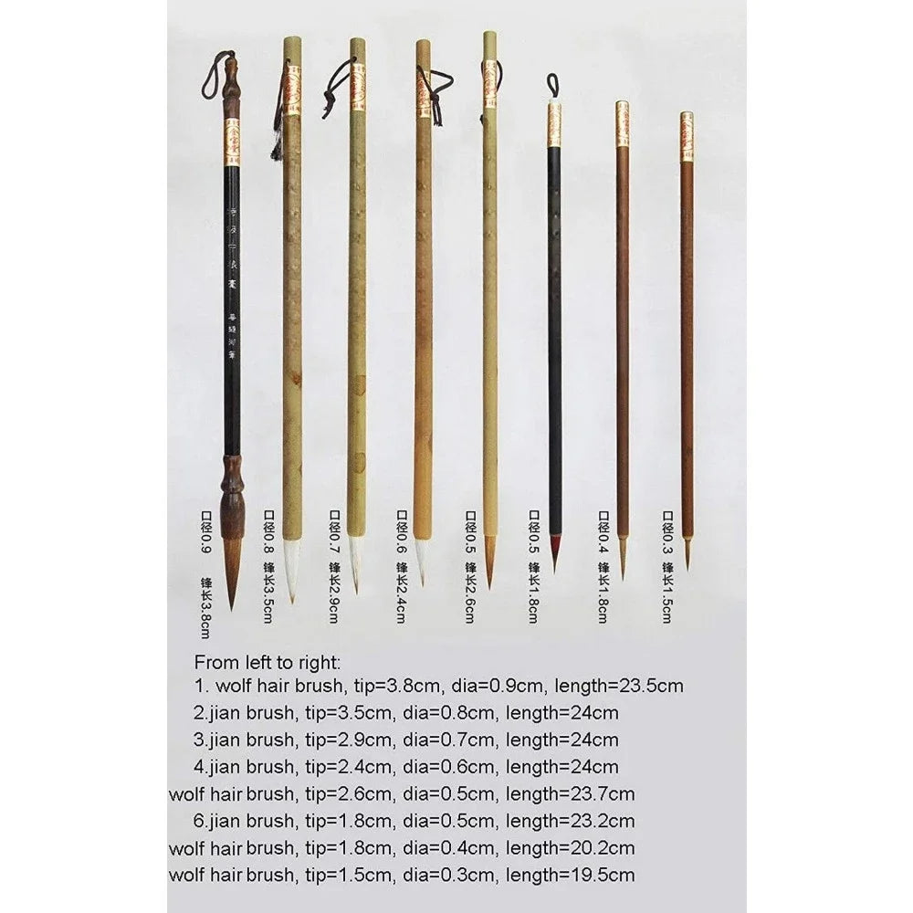 Hair Watercolor Chinese Calligraphy Brush Set For Artists