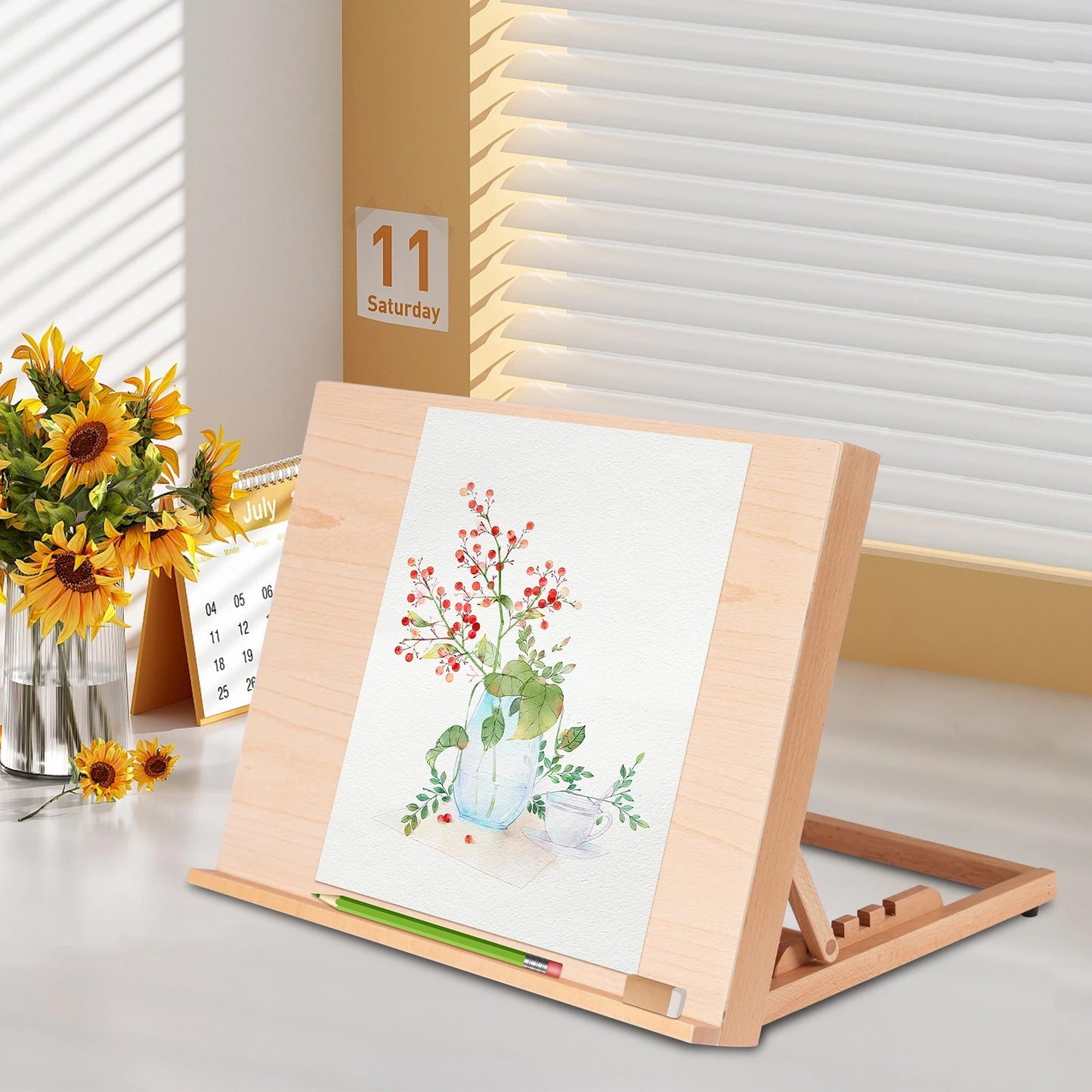 Adjustable Wooden Foldable Art Easel For Studio And Outdoor