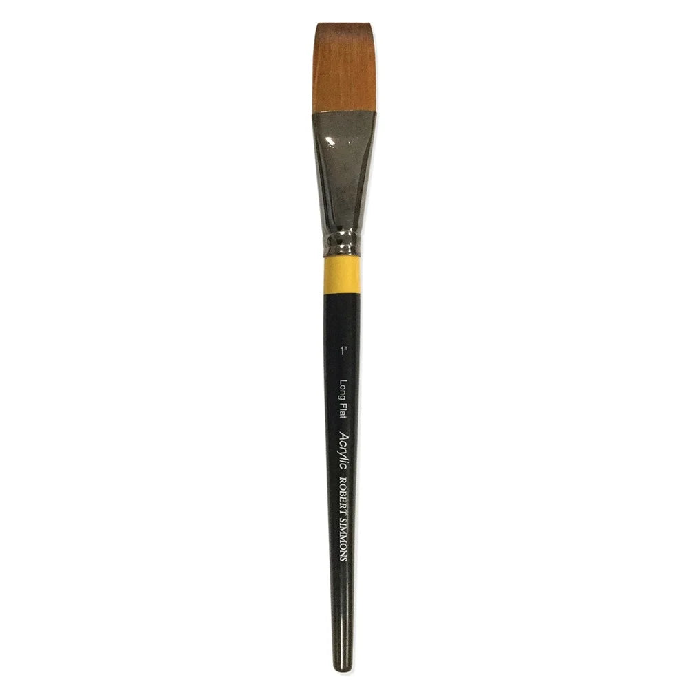 Handmade Acrylic Flat Wash Brush Lacquered Wooden Handle
