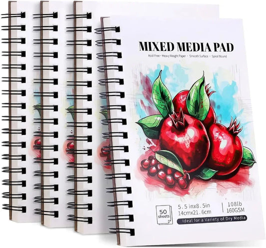 Hign Concerned Mixed Media Sketchbooks 4 Pack Spiral Bound