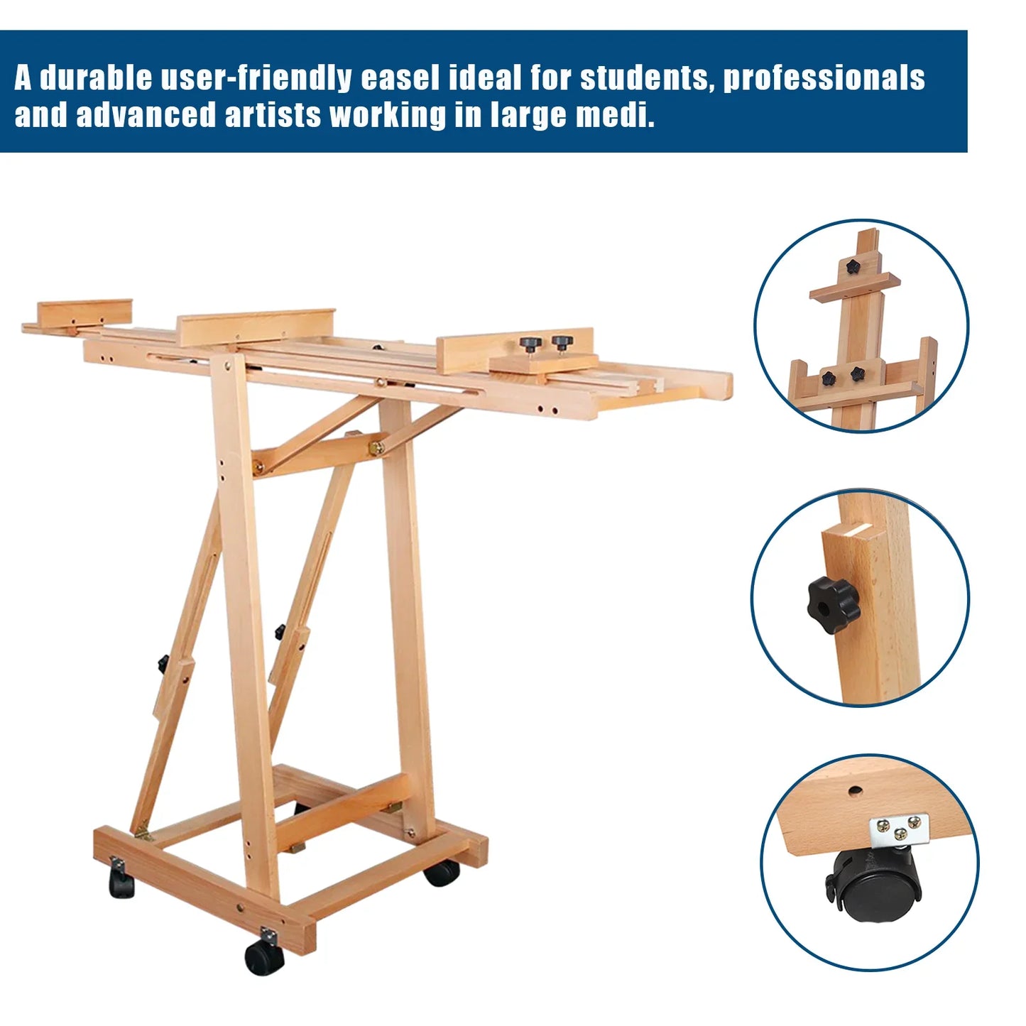 Heavy-Duty Dual-Purpose Wood Sketch Easel for Artists