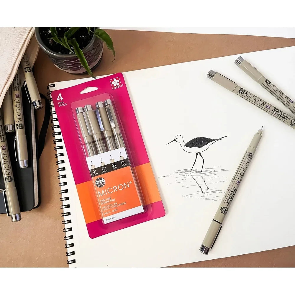 Hign-Concerned Chemical Sakura Micron Fineliner Pens Set 4 Pack