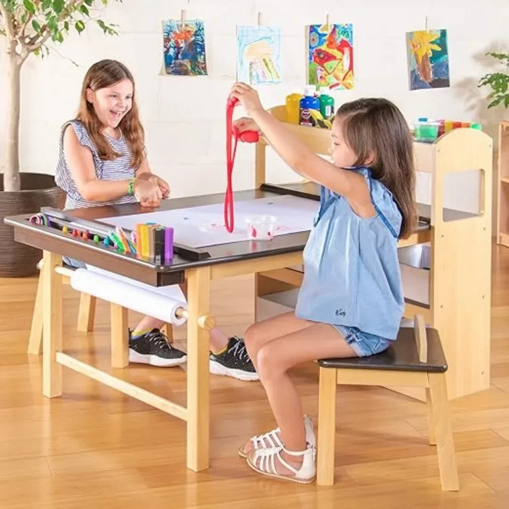 Deluxe Kids Art Center Table With Storage And Paper Roll