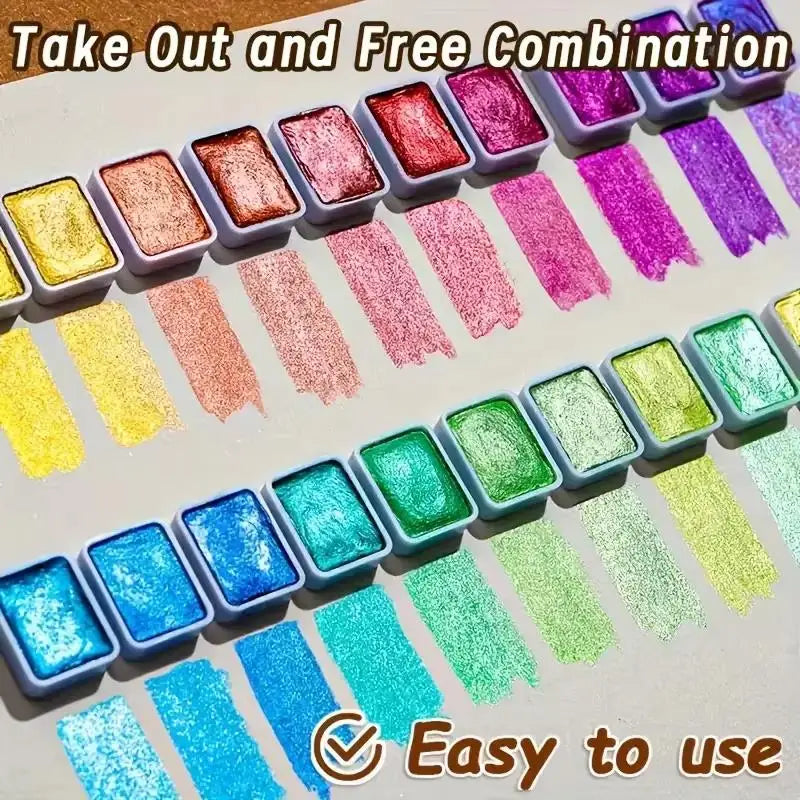 Premium Metallic Watercolor Set With High Pigment Quality