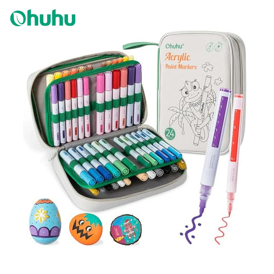 Ohuhu Reversible Tip Acrylic Paint Markers For Crafts
