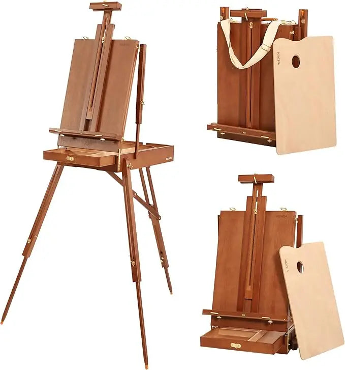 Portable French Easel Travel Stand With Palette Storage