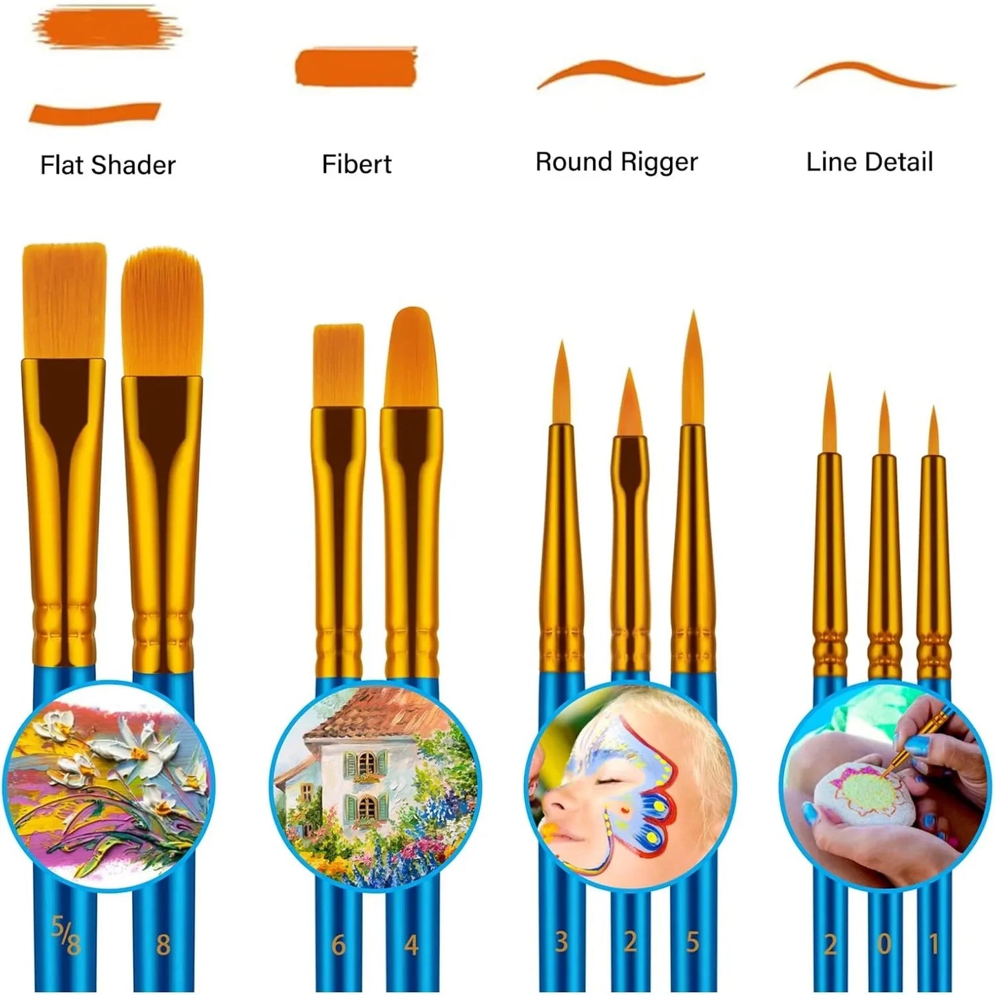 Professional Artist Paint Brush Set Oil Watercolor Acrylic