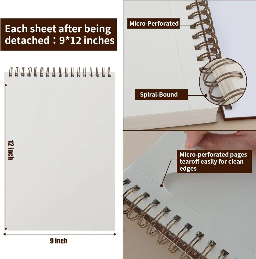 Hign-concerned Spiral Bound Hardcover Sketchbook Heavy Duty