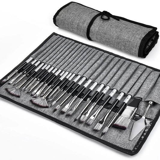 Premium Artist Paint Brush Set For Acrylic Oil Watercolor