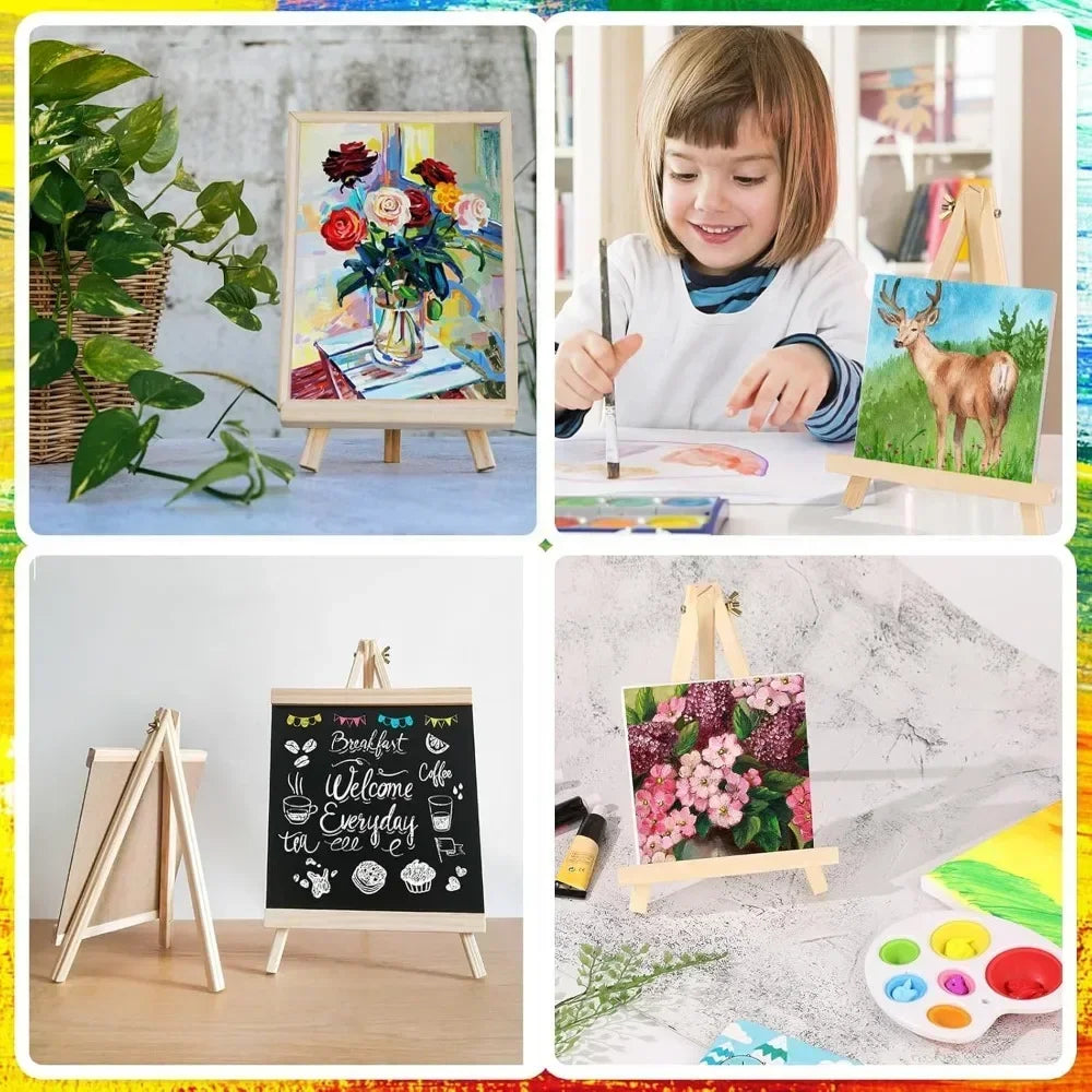 Tabletop Wooden Easels Pack For Painting Crafts And Parties