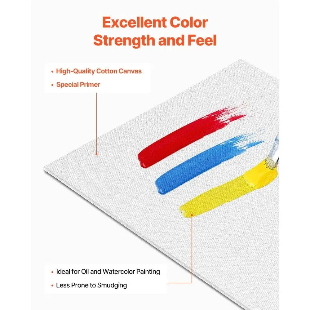 24 Piece Blank Canvas Board Set for Creative Art Projects