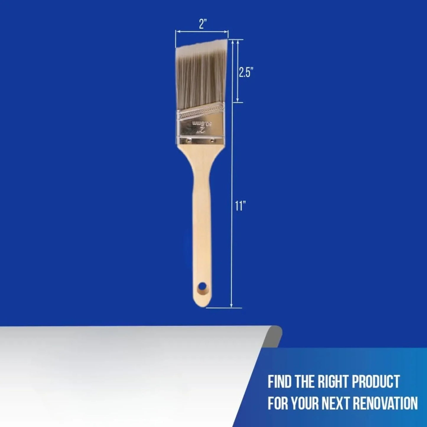 Handle Pro Grade Angle Paint Brushes Set Three Pack