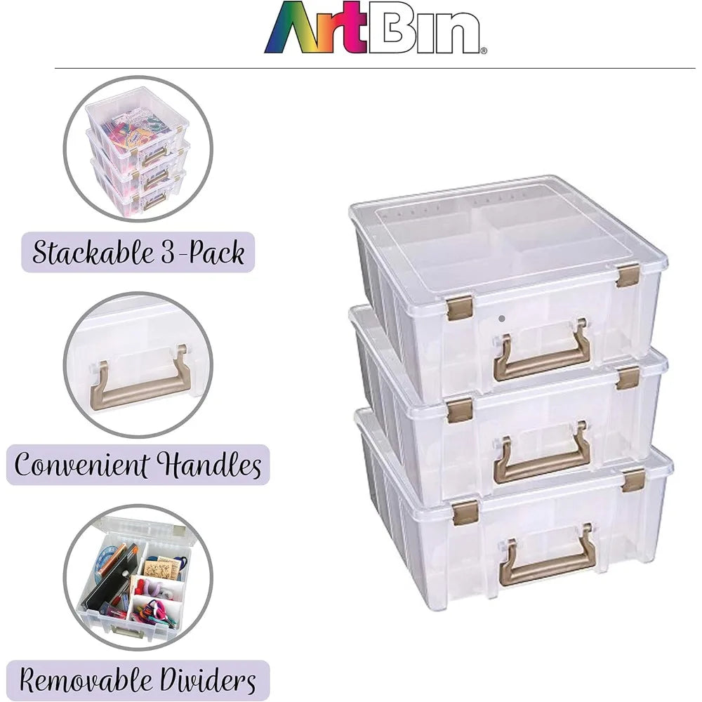 Portable Art And Craft Organizer Cases With Handles