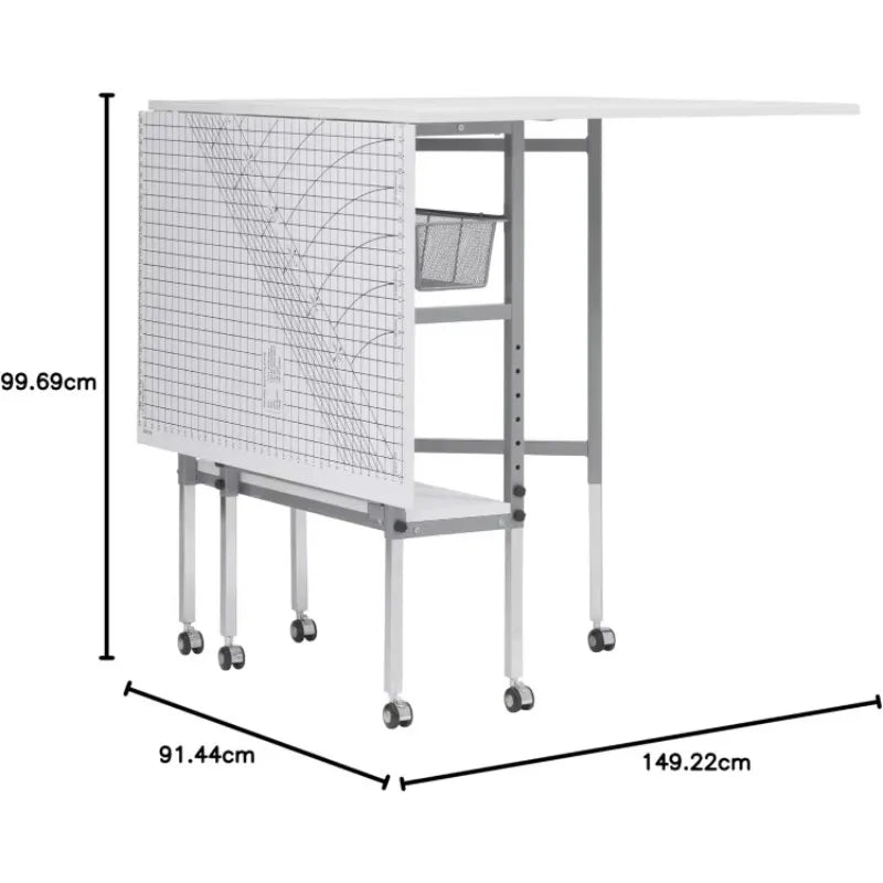Foldable Hobby Cutting Grid Table With Storage Drawers