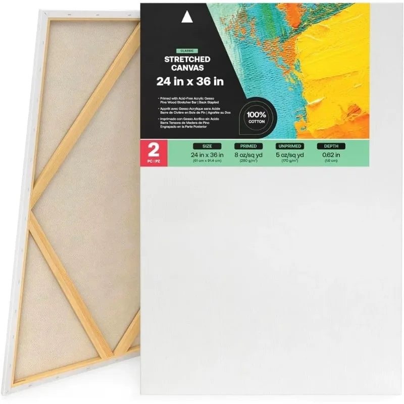 Stretched Cotton Canvas For Acrylic Oil Painting Artists