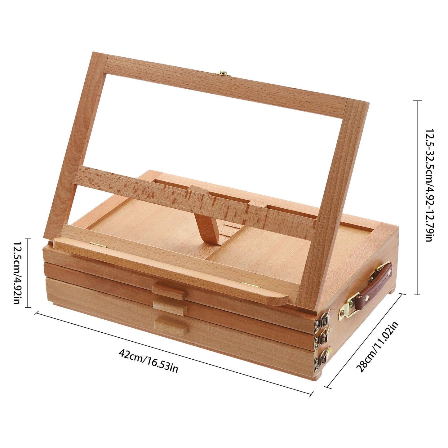 Adjustable Wooden Storage Easel With Drawers For Artists