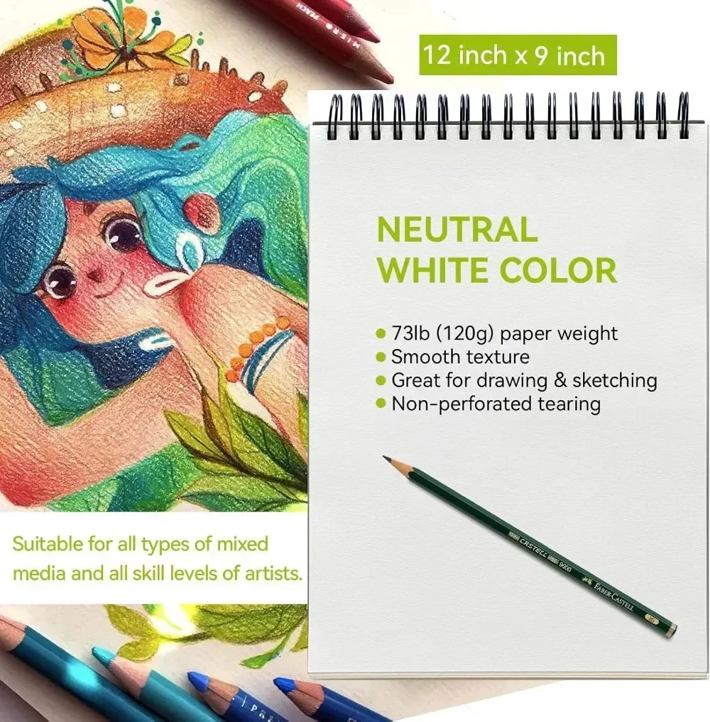 Hign-concerned Sketchbook Acid Free SpiralBound Drawing Pad