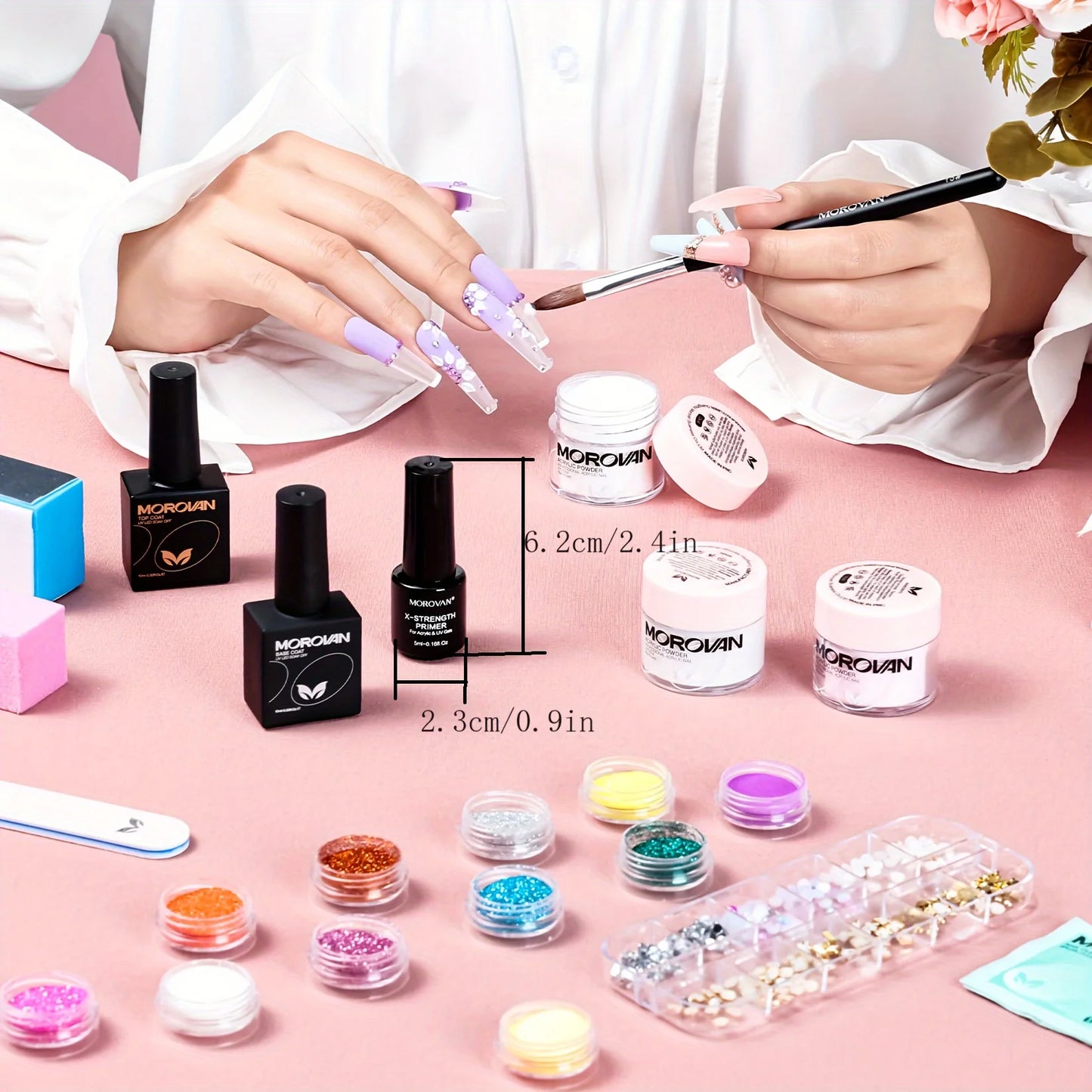 Morovan Beginner Acrylic Nail Kit All In One Home Salon