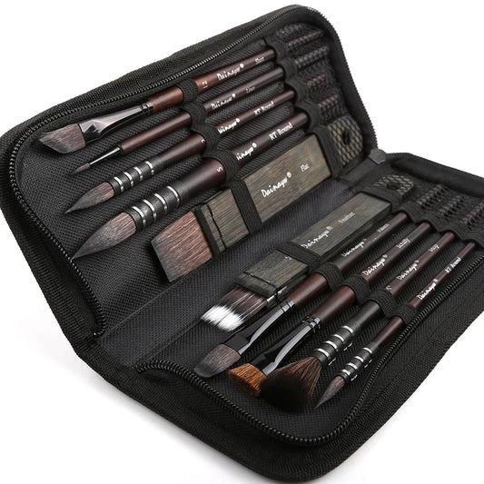 Dainayw Watercolor Brush Set Mixed Hair Mop Brushes Pack