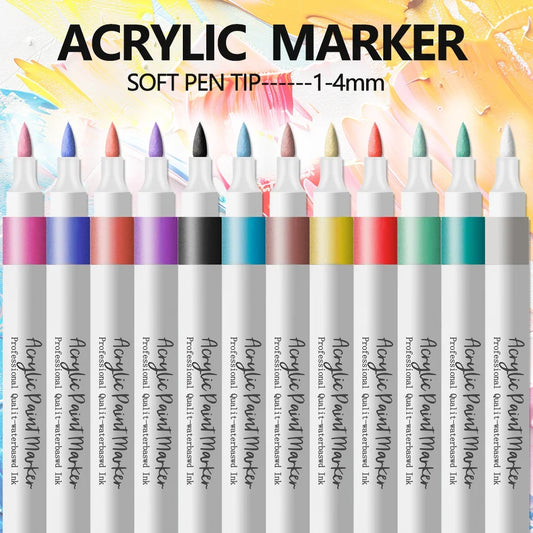 LIT-ONTNMA Acrylic Marker Pens Soft Headed Art Graffiti