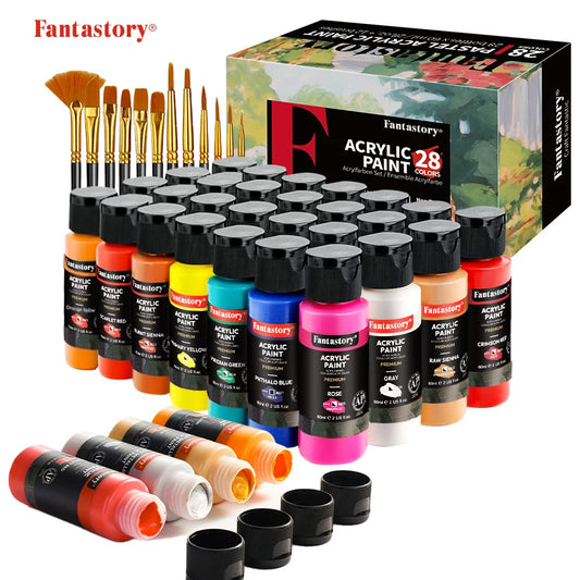 Professional Acrylic Paint Set With Brushes For Crafts