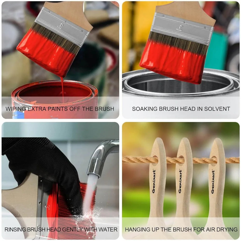 Double Thick Chip Paint Brush For Wood Stain And Masonry